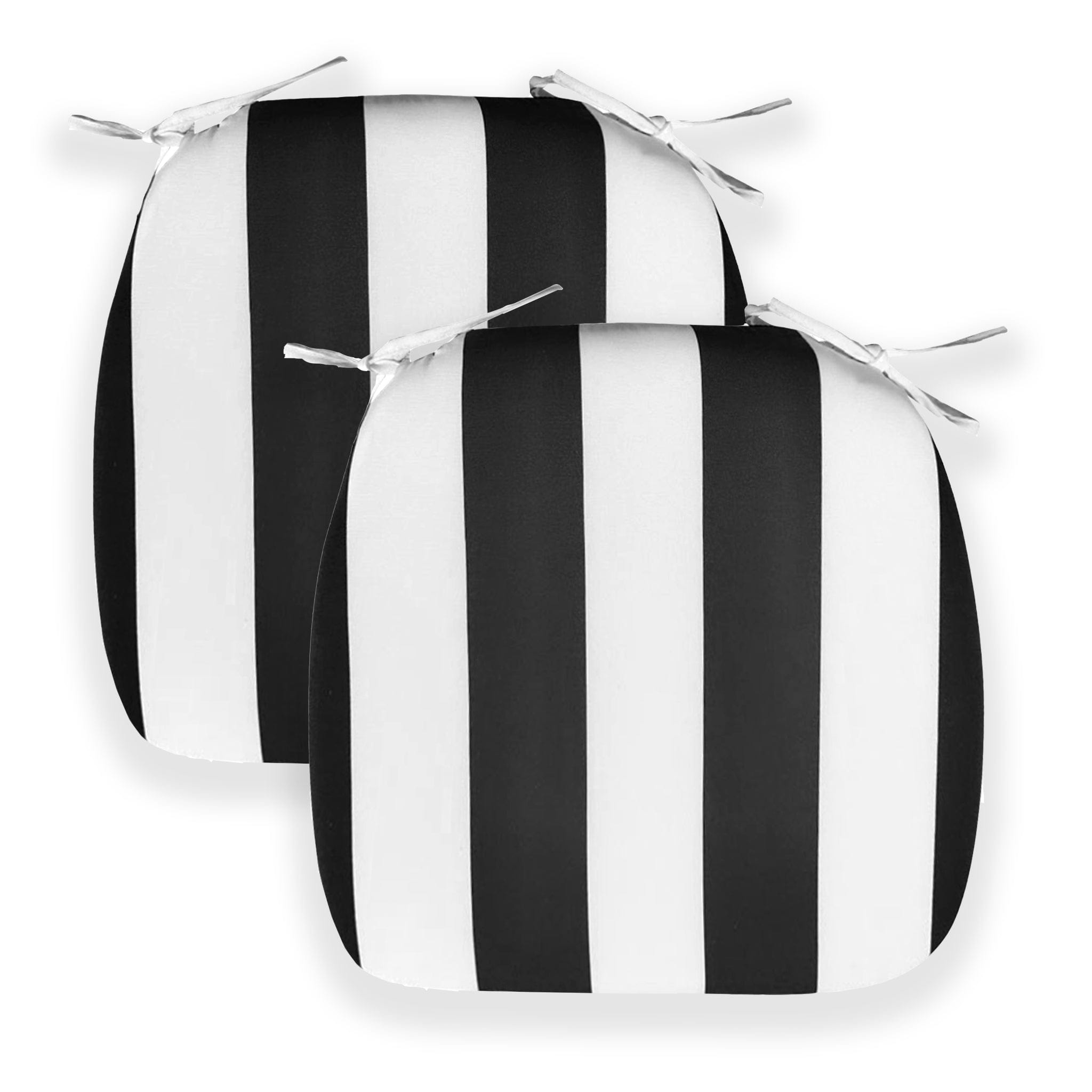 Rockin Cushions IKEA Outdoor Slipcovers Set of 2, Black Stripe U-Shape Outdoor Chair Pad, Removable Covers